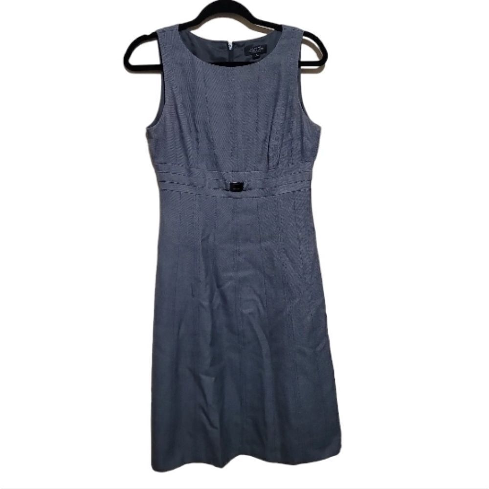 TAHARI Arthur S. Levine Gray Seeveless Sheath Dress Women’s Sz 4